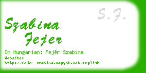 szabina fejer business card